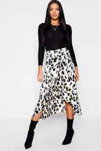 Load image into Gallery viewer, Leopard Print Satin Wrap Midaxi Skirt
