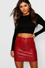 Load image into Gallery viewer, Leather Look Mini Skirt
