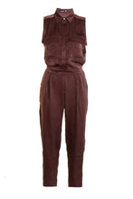 Load image into Gallery viewer, Satin Utility Cargo Pocket Jumpsuit
