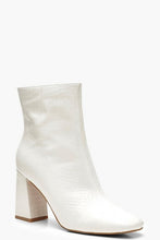 Load image into Gallery viewer, White Croc Block Heel Shoe Boots
