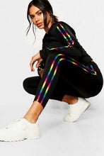 Load image into Gallery viewer, Fit Rainbow Side Stripe Leggings
