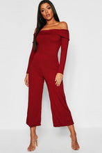 Load image into Gallery viewer, Basic Jumbo Rib Bardot Culotte Jumpsuit
