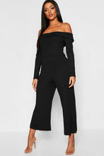 Load image into Gallery viewer, Basic Jumbo Rib Bardot Culotte Jumpsuit
