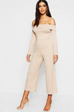 Load image into Gallery viewer, Basic Jumbo Rib Bardot Culotte Jumpsuit
