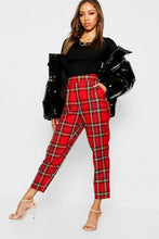 Load image into Gallery viewer, Woven Tartan Check Slim Fit Pants
