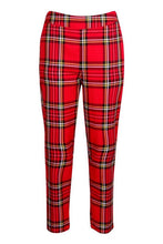 Load image into Gallery viewer, Woven Tartan Check Slim Fit Pants
