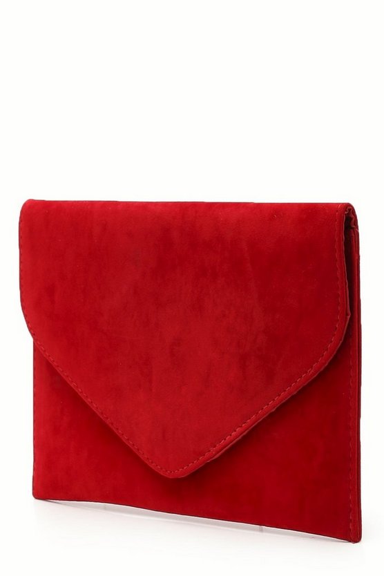 Suedette Envelope Clutch Bag