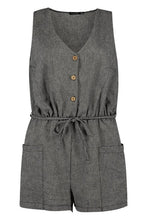 Load image into Gallery viewer, Horn Button Down Pocket Playsuit
