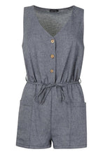 Load image into Gallery viewer, Horn Button Down Pocket Playsuit
