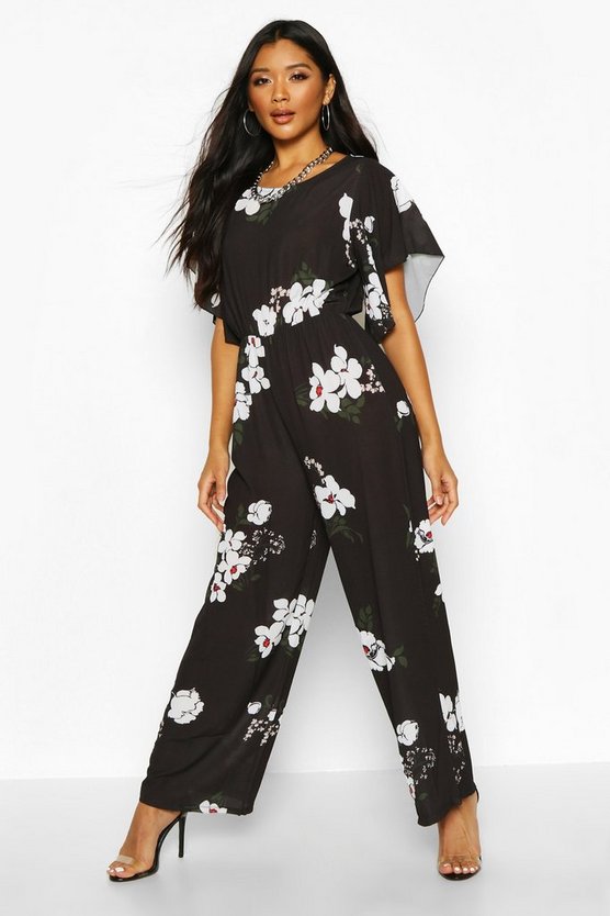 Floral Angel Sleeve Jumpsuit