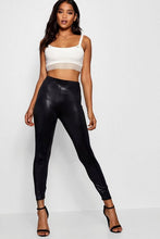 Load image into Gallery viewer, Zip Back Leather Look Leggings
