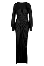 Load image into Gallery viewer, Daria Twist Front Plunge Slinky Maxi Dress

