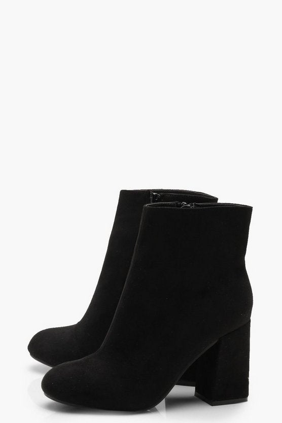 Wide Fit Block Heel Shoe Boots