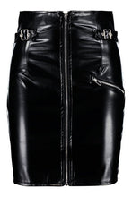 Load image into Gallery viewer, Leather Look High Waist Buckle Mini Skirt
