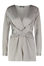 Load image into Gallery viewer, Satin Twist Front Romper
