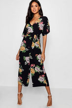 Load image into Gallery viewer, Large Floral Capped Sleeve Jumpsuit
