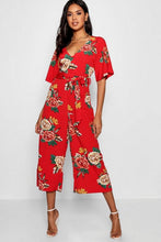 Load image into Gallery viewer, Large Floral Capped Sleeve Jumpsuit
