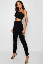 Load image into Gallery viewer, Bandeau Pinstripe Pants Co-Ord Set
