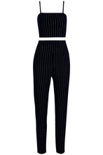Load image into Gallery viewer, Bandeau Pinstripe Pants Co-Ord Set
