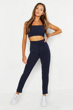 Load image into Gallery viewer, Bandeau Pinstripe Pants Co-Ord Set
