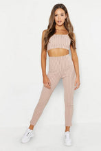 Load image into Gallery viewer, Bandeau Pinstripe Pants Co-Ord Set
