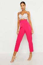 Load image into Gallery viewer, Wide Buckle Belt Straight Tapered Pants
