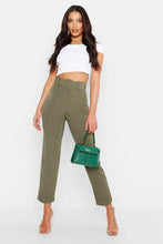Load image into Gallery viewer, Wide Buckle Belt Straight Tapered Pants
