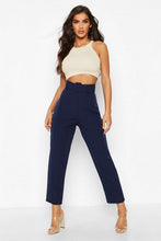 Load image into Gallery viewer, Wide Buckle Belt Straight Tapered Pants
