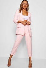 Load image into Gallery viewer, Wide Buckle Belt Straight Tapered Pants
