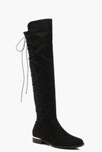 Load image into Gallery viewer, Bungee Lace Back Knee High Boots
