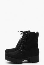 Load image into Gallery viewer, Chunky Zip and Lace Up Hiker Boots
