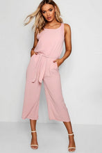 Load image into Gallery viewer, Woven Sleeveless Culotte Jumpsuit
