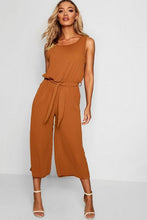 Load image into Gallery viewer, Woven Sleeveless Culotte Jumpsuit
