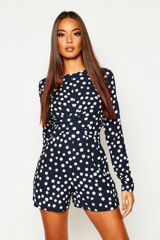 Twist Front Polkadot Romper