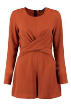 Load image into Gallery viewer, Twist Front Woven Romper
