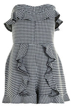 Load image into Gallery viewer, Gingham Ruffle Detail Romper
