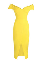 Load image into Gallery viewer, Off the Shoulder Wrap Skirt Midi Dress
