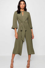 Load image into Gallery viewer, Tie Front Culotte Leg Jumpsuit
