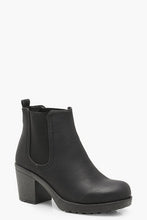 Load image into Gallery viewer, Wide Fit Chunky Cleated Heel Chelsea Boots
