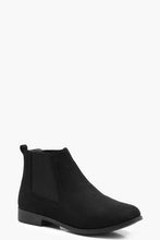 Load image into Gallery viewer, Suedette Flat Chelsea Boots
