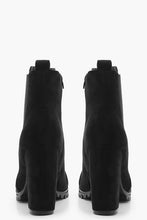 Load image into Gallery viewer, Cleated Platform Suedette Pull On Chelsea Boots
