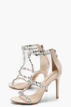 Load image into Gallery viewer, Patent Embellished Cage Sandals
