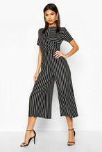 Load image into Gallery viewer, Striped Wrap Culotte Jumpsuit
