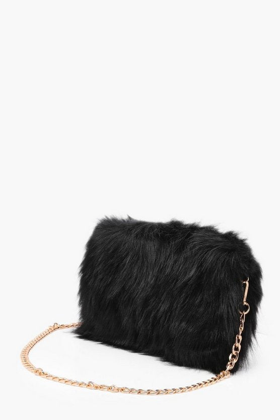 Foldover Faux Fur Cross Body