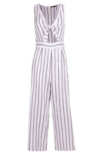 Load image into Gallery viewer, Stripe Tie Front Culotte Jumpsuit
