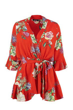 Load image into Gallery viewer, Floral Kimono Style Romper
