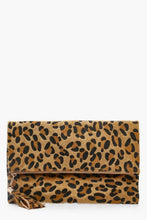 Load image into Gallery viewer, Pony Leopard Foldover Clutch Bag
