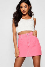 Load image into Gallery viewer, Contrast Stitch Denim Mini Skirt
