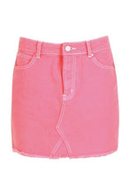 Load image into Gallery viewer, Contrast Stitch Denim Mini Skirt
