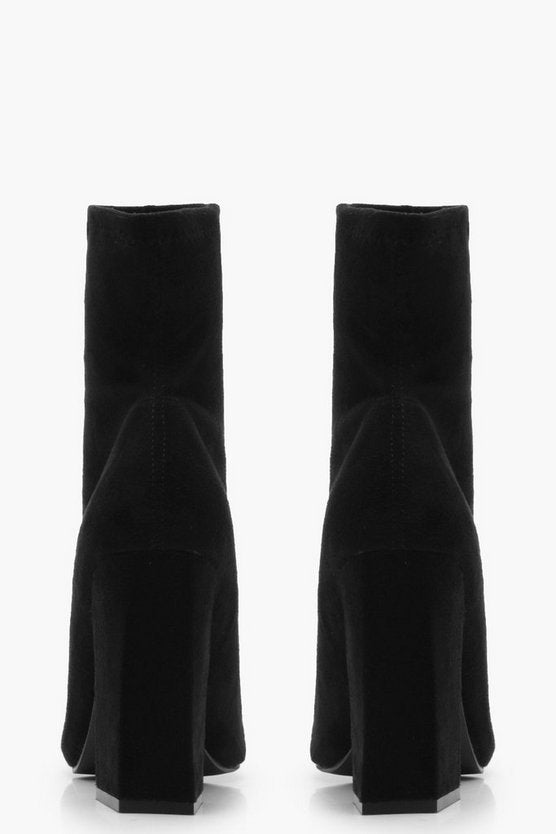 Flared Suedette Sock Boots